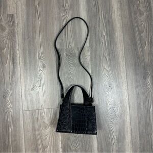 Zara Faux Snakeskin Mini Crossbody Bag Handle Structured Chic Holiday Party
